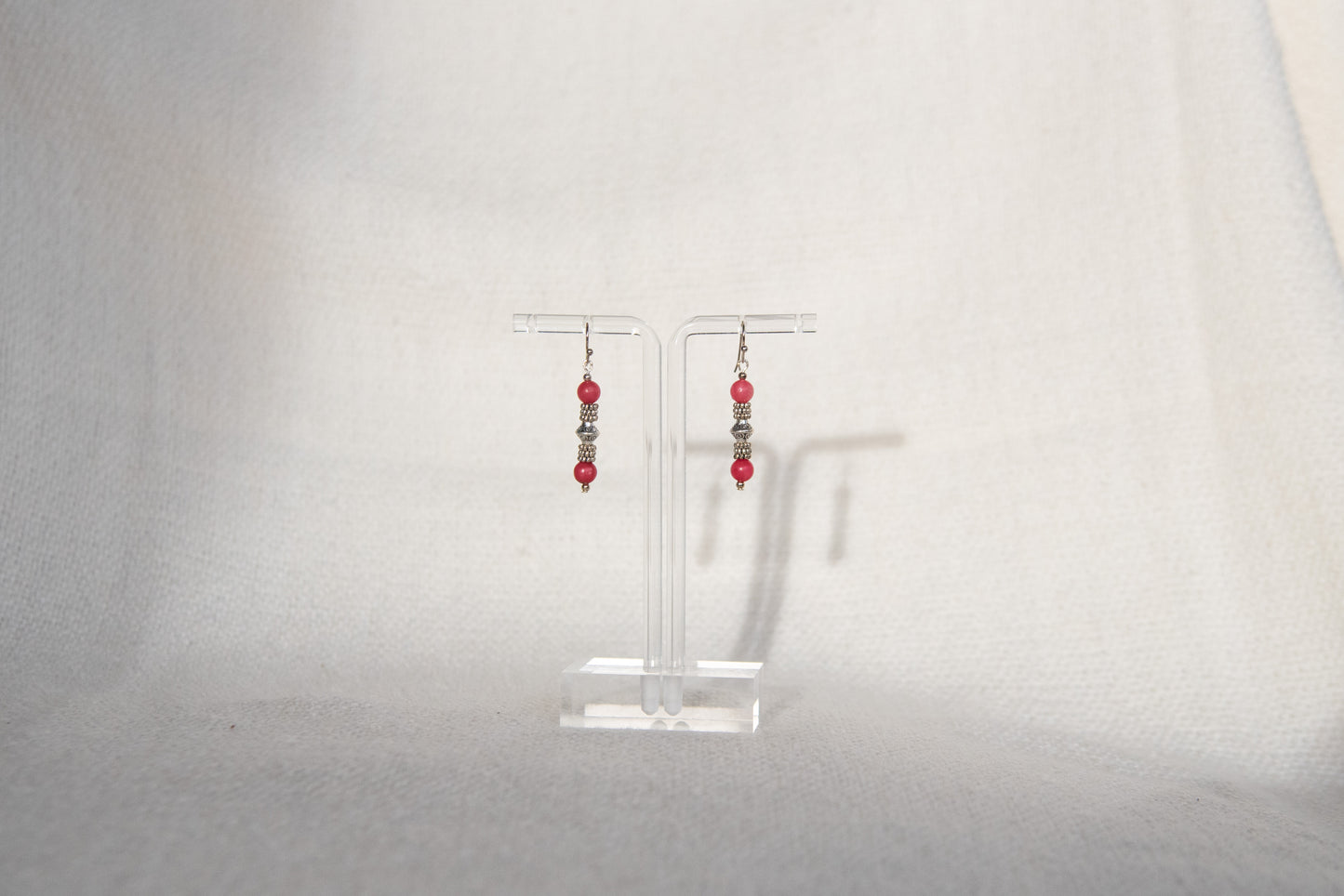 Women's Earrings - Raspberry Agate and Metal