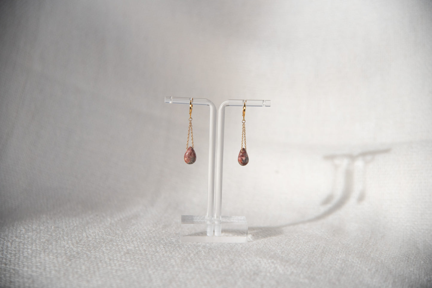 Women's Earrings - Gold - Jasper Teardrops