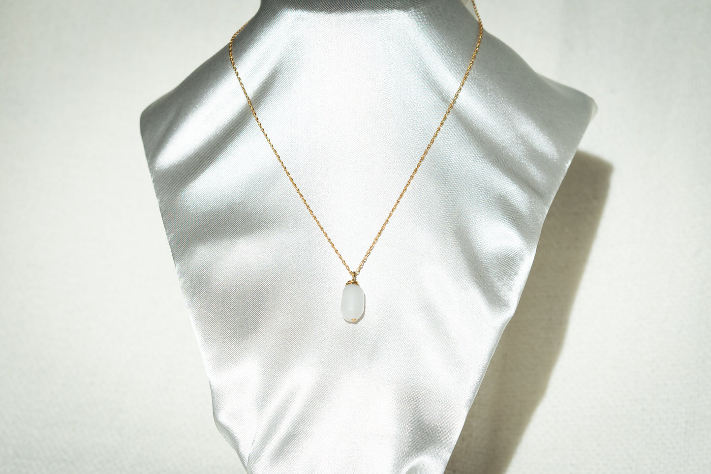Women Necklaces - Gold Chain with White Stone