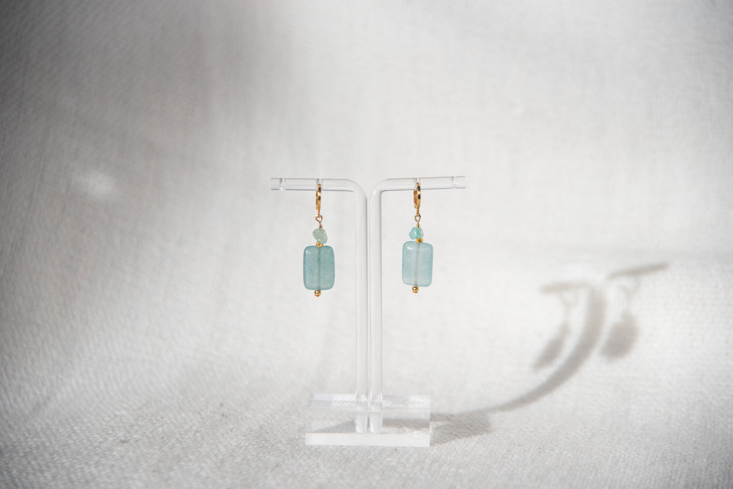 Women's Earrings - Green Natural Stone