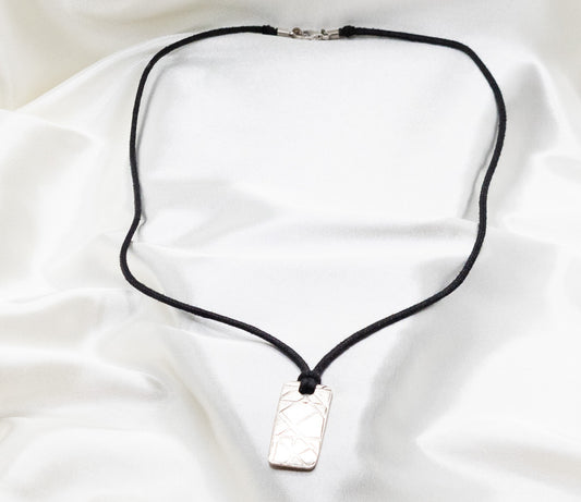 Necklace: Men's Cord Necklace with Metal Pendant