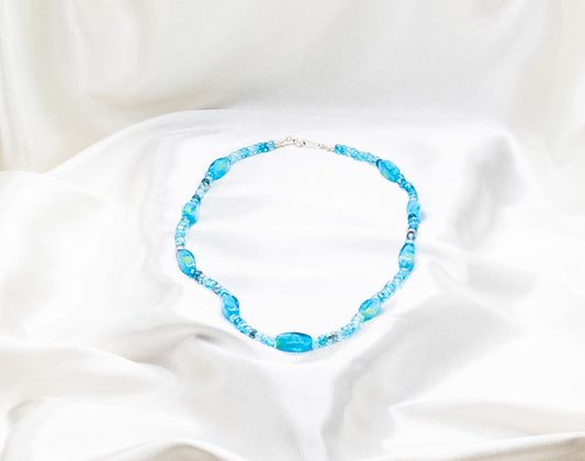 Necklace: Women's Imitation Mixed Blue Beaded